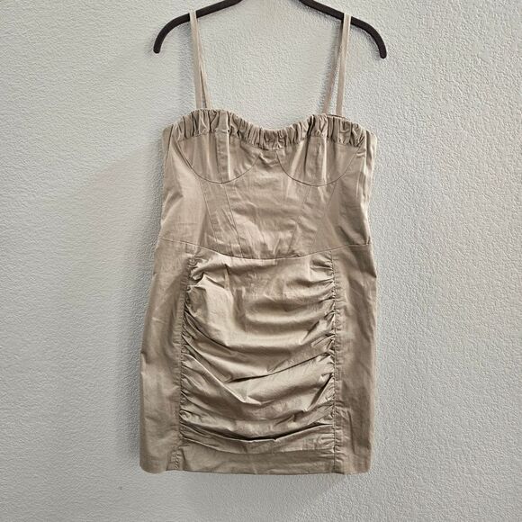 Nanette Lepore “Amorous” Strap Dress Khaki size 10 M new - Picture 2 of 16